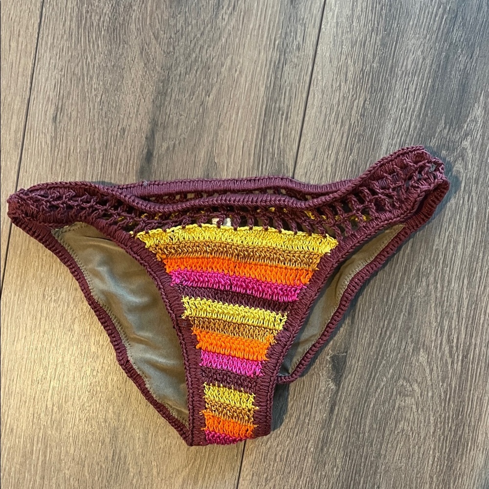 Anna Kosturova CROCHET MARSALA STRIPE BELLA BIKINI - BRAZILIAN BOTTOM - Picture 3 of 7